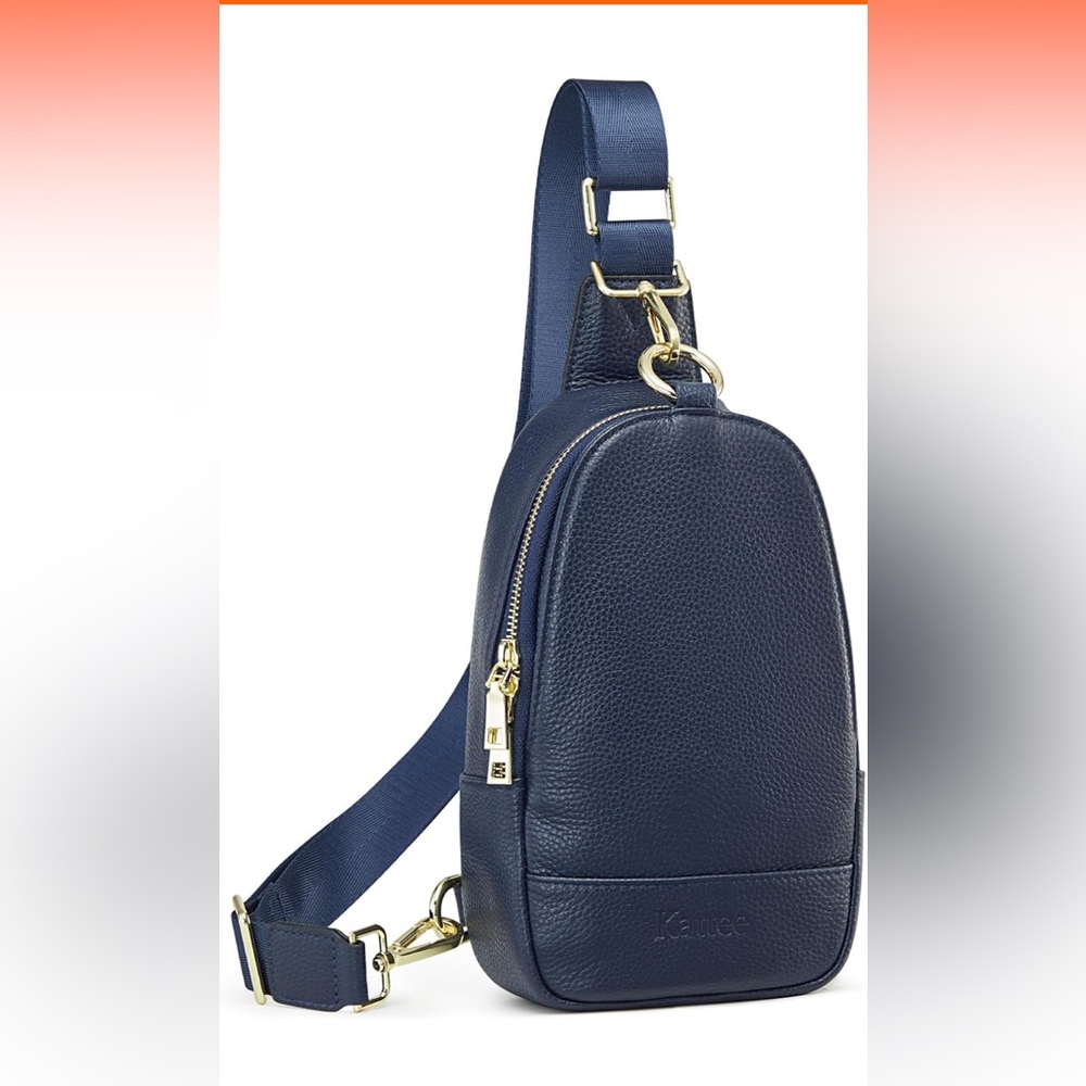 Stylish Navy Leather Sling Bag